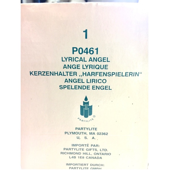 3/$40 Vtg NIB~PARTYLITE "Lyrical Angel" Bisque Porcelain Taper Candle Holder - Picture 7 of 8